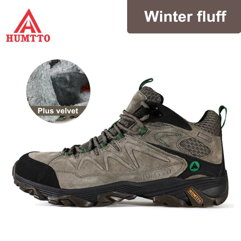 HUMTTO Waterproof Sneakers for Men Hiking Shoes Leather Trekking Boots Women Camping Hunting Mens Mountain Tactical Ankle Boots