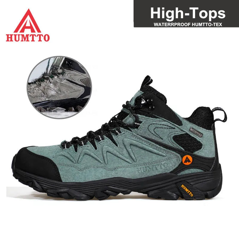 HUMTTO Waterproof Sneakers for Men Hiking Shoes Leather Trekking Boots Women Camping Hunting Mens Mountain Tactical Ankle Boots