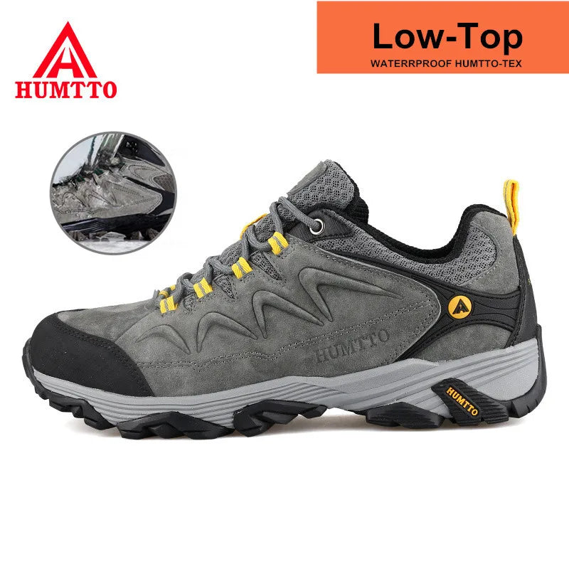 HUMTTO Waterproof Sneakers for Men Hiking Shoes Leather Trekking Boots Women Camping Hunting Mens Mountain Tactical Ankle Boots