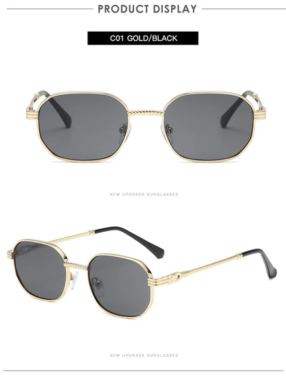1/3pcs Fashion Rectangle Sunglasses Women UV400 Thread Design Metal Frame Sun Glasses Trendy Punk Style Black Gold Shade Unisex