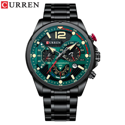 CURREN Casual Business Chronograph Waterproof Stainless Steel Watch Mens New Luxury Fashion Quartz Men wristwatch  часы мужские