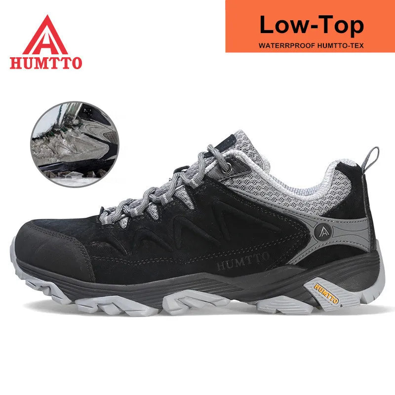 HUMTTO Waterproof Sneakers for Men Hiking Shoes Leather Trekking Boots Women Camping Hunting Mens Mountain Tactical Ankle Boots