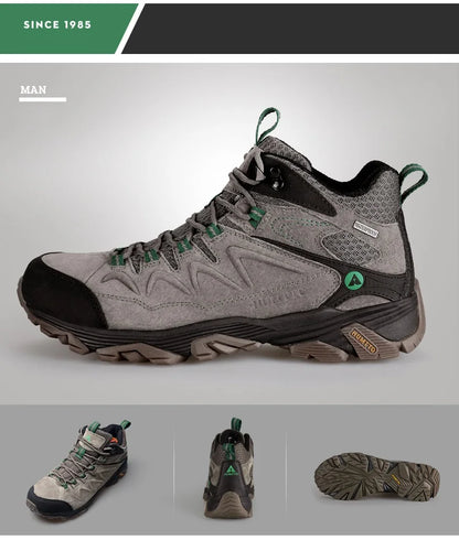 HUMTTO Waterproof Sneakers for Men Hiking Shoes Leather Trekking Boots Women Camping Hunting Mens Mountain Tactical Ankle Boots