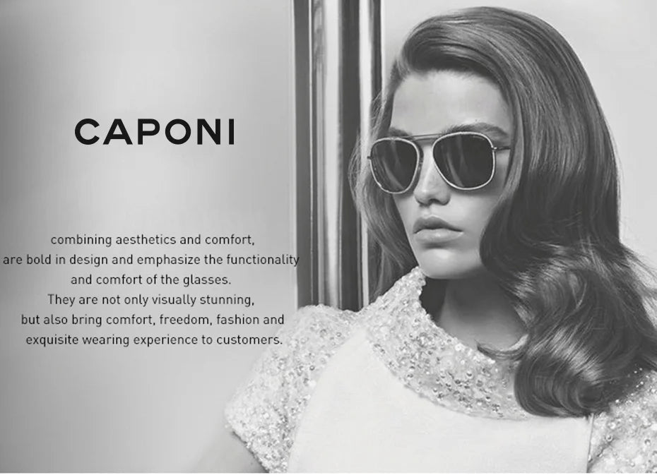 CAPONI Brand Design Solglasögon för kvinnor Mode Retro Flickor Solglasögon Koreansk stil Polariserade solglasögon UV-skydd BH31031