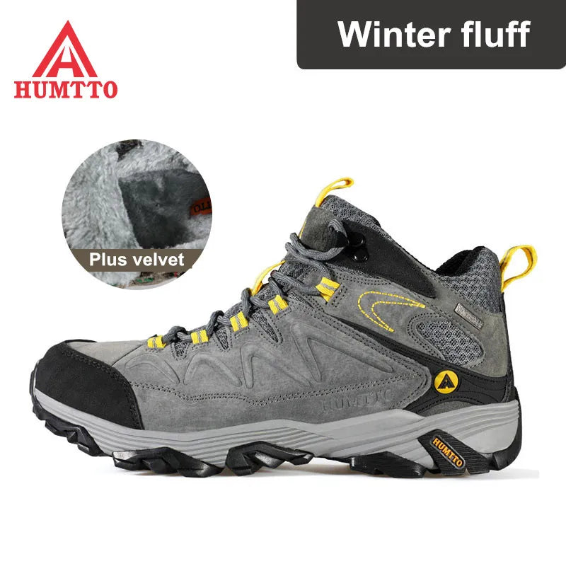 HUMTTO Waterproof Sneakers for Men Hiking Shoes Leather Trekking Boots Women Camping Hunting Mens Mountain Tactical Ankle Boots