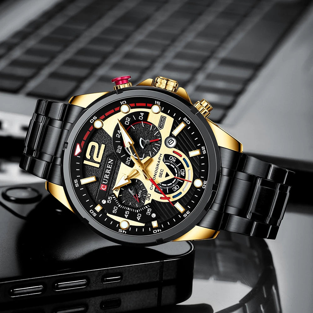 New Watches for Men Top Luxury Brand CURREN Quartz Men’s Watch Sport Waterproof Wrist Watches Chronograph Date Relogio Masculino