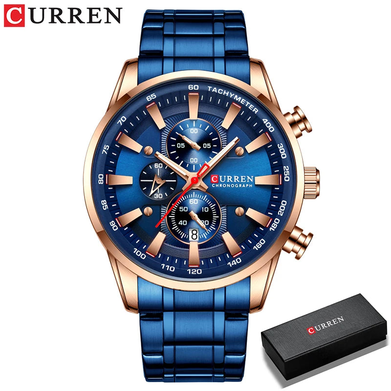 CURREN New Mens Watches Quartz Business Waterproof Watch Man Watches Top Brand Luxury WristWatch Men Chronograph Reloj Hombre