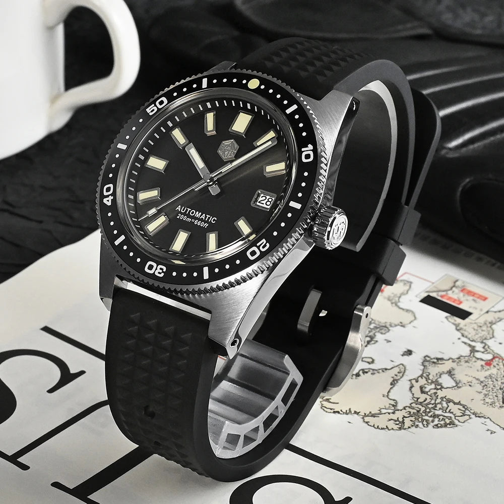 San Martin Official 41mm 62mas V4 Diver Men Watch NH35 Automatic Mechanical Watch Sapphire Glass 200m Waterproof Luminous SN0007