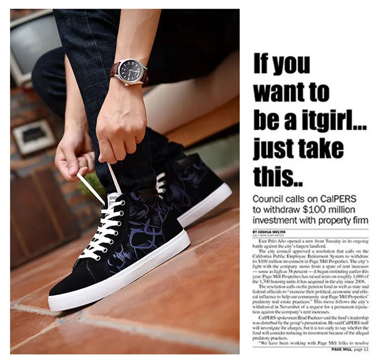 Scarpe casual da uomo per skateboard, sneakers alte sportive da uomo, scarpe outdoor traspiranti per camminata urbana, 48, Chaussure Homme 47