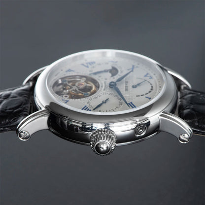 Sugess Seakors Men's Tourbillon Watch Original ST8007 Movement Skeleton Dial Moonphase Wristwatch 316L Case Sapphire