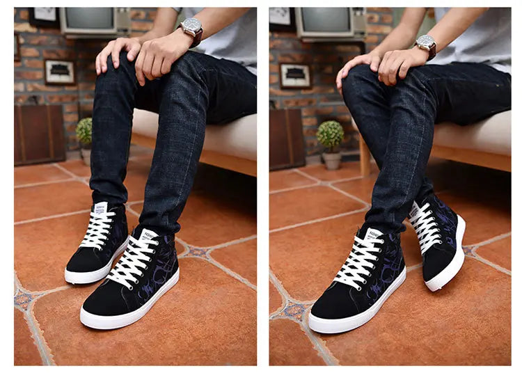 Scarpe casual da uomo per skateboard, sneakers alte sportive da uomo, scarpe outdoor traspiranti per camminata urbana, 48, Chaussure Homme 47