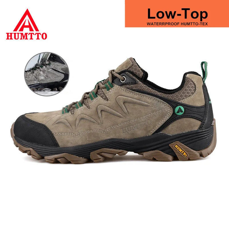 HUMTTO Waterproof Sneakers for Men Hiking Shoes Leather Trekking Boots Women Camping Hunting Mens Mountain Tactical Ankle Boots