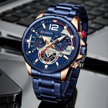 New Watches for Men Top Luxury Brand CURREN Quartz Men’s Watch Sport Waterproof Wrist Watches Chronograph Date Relogio Masculino