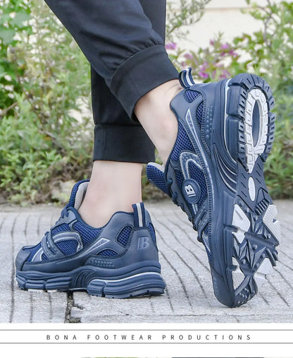 Zapatillas deportivas BONA para hombre de nuevos diseñadores, tendencia, transpirables, para caminar, correr y hacer deporte, calzado suave masculino