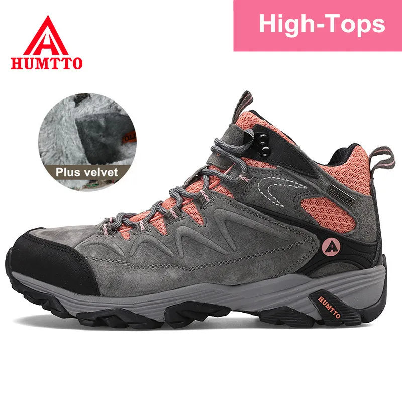 HUMTTO Waterproof Sneakers for Men Hiking Shoes Leather Trekking Boots Women Camping Hunting Mens Mountain Tactical Ankle Boots