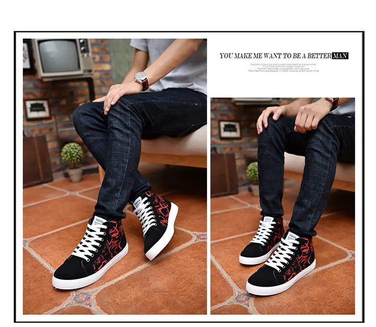 Scarpe casual da uomo per skateboard, sneakers alte sportive da uomo, scarpe outdoor traspiranti per camminata urbana, 48, Chaussure Homme 47