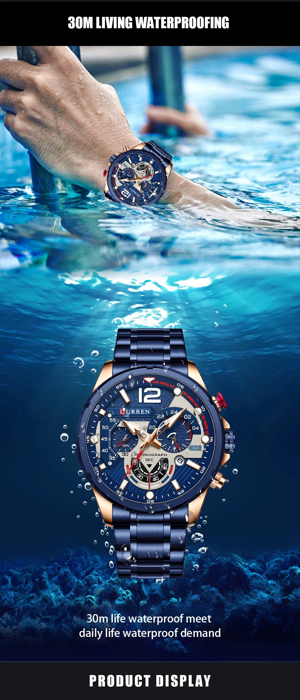 New Watches for Men Top Luxury Brand CURREN Quartz Men’s Watch Sport Waterproof Wrist Watches Chronograph Date Relogio Masculino