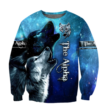 Sweatshirt com Capuz Deluxe Unissexo Beautiful The Wolf, Céu Estrelado 3D, Estampado Integral, com Fecho, Casaco Casual de Treino DW0327