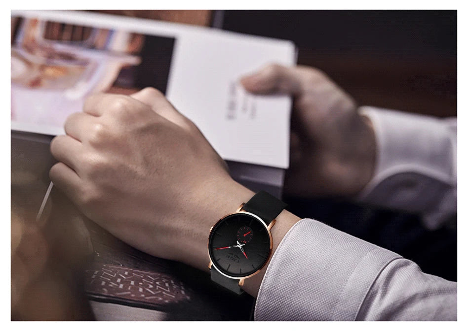 LIGE men’s watch – Sporty and trendy style, luxury brand, water-resistant, sleek and ultra-thin design, men’s quartz watch