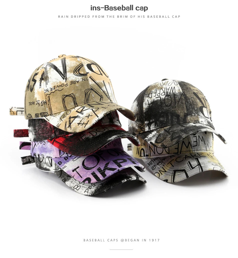 FS Black Red Graffiti Baseball Caps For Men Luxury Brand Women Hat Snapback Hip Hop Cap Street Trucker Hats Casquettes Hommes