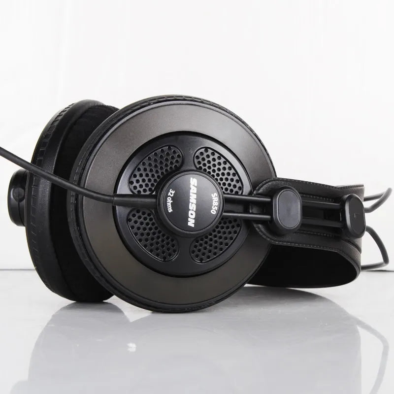 Original Samson SR850 Semi-Open Studio Monitoring Headphones – Professional HiFi Recording & Gaming Headset with Velour Earcups