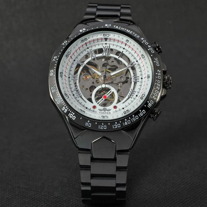 WINNER mekanisk automatisk herreur – Skeletmodel, armbånd i rustfrit stål, sporty design, luksusmærke