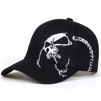 Casquette de baseball unisexe à motif brodé et design squelette, ajustable, pour le plein air, printemps et automne, chapeau décontracté de protection solaire