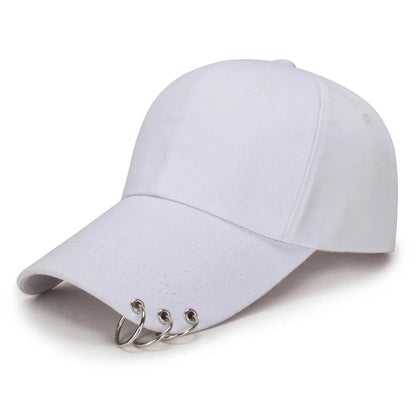 Kvinder Mænd Hip Hop K-pop Snapback-baseballkasket Ensfarvet med ring Sport Dans Rejse Elsker Far-kasket Kasketter Streetwear Justerbar