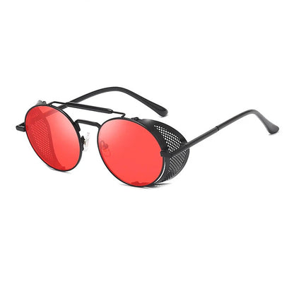 New Steampunk Retro Round Metal Sunglasses Men Women Brand Designer Glasses Metal Shields Shades Oculos De Sol UV400 Eyewear