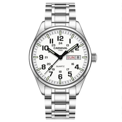 Switzerland Carnival Quartz Watch men 316 Stainless Steel Waterproof Calendar Luminous Military men Watches Reloj Hombre Montre