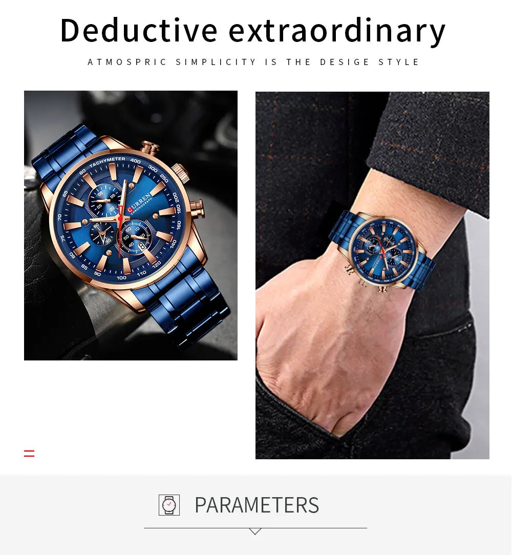 CURREN New Mens Watches Quartz Business Waterproof Watch Man Watches Top Brand Luxury WristWatch Men Chronograph Reloj Hombre
