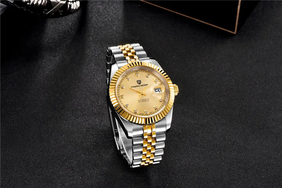 PAGANI DESIGN 40 mm Montre mécanique pour homme Mouvement japonais haut de gamme Montre automatique Montre de sport en acier inoxydable Montre étanche pour homme
