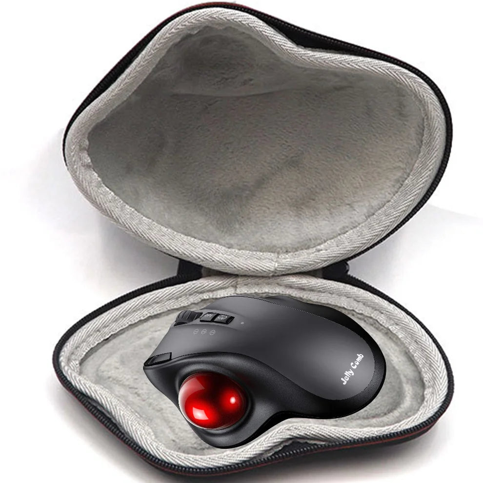 2400DPI Trackball Mouse ,2.4G & Bluetooth Rechargeable Mouse with EVA Case Bag Vertical Ergonomic Mice for Laptop iPad Mackbook