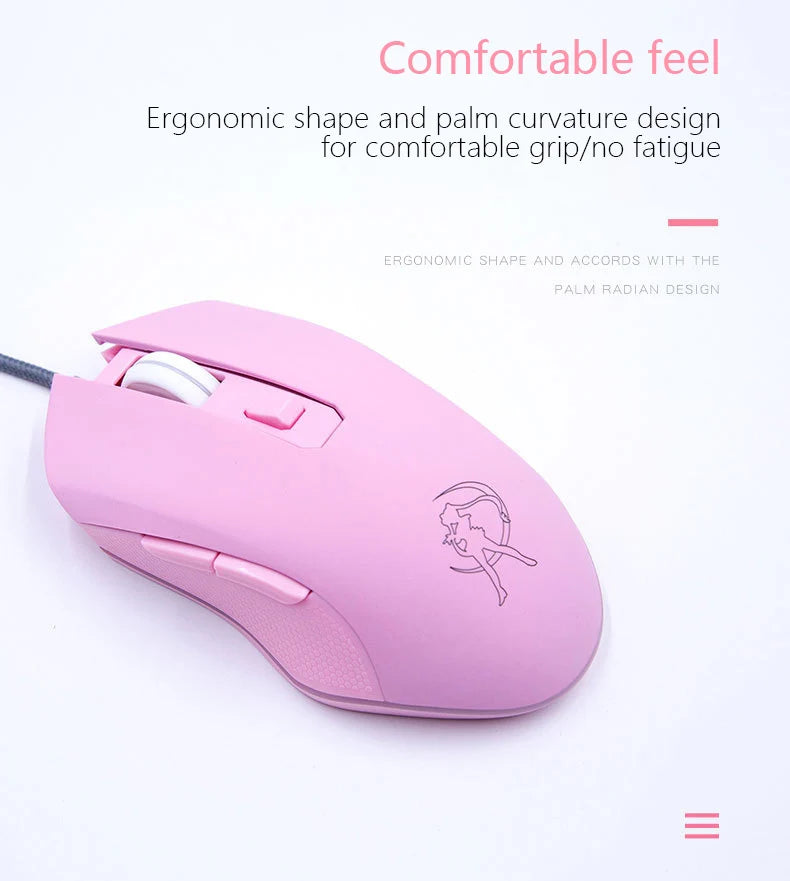 UTHAI DB49 Wired luminous pink mouse 1600 (dpi) computer accessories peripheral cute girl girl gaming mouse