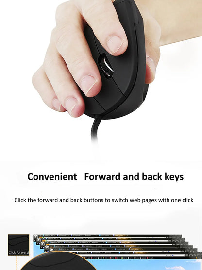 Wired Right Hand Vertical RGB Mouse Ergonomic Gaming Mouse 800 1200 1600 3200DPI USB Optical Wrist Healthy Mause for PC Computer