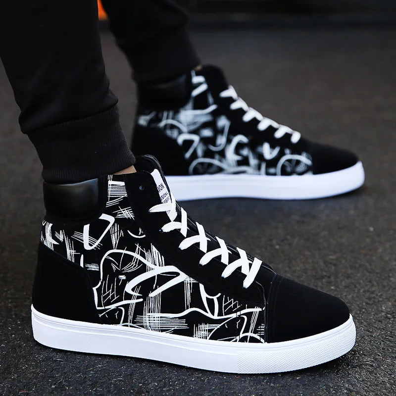 Scarpe casual da uomo per skateboard, sneakers alte sportive da uomo, scarpe outdoor traspiranti per camminata urbana, 48, Chaussure Homme 47
