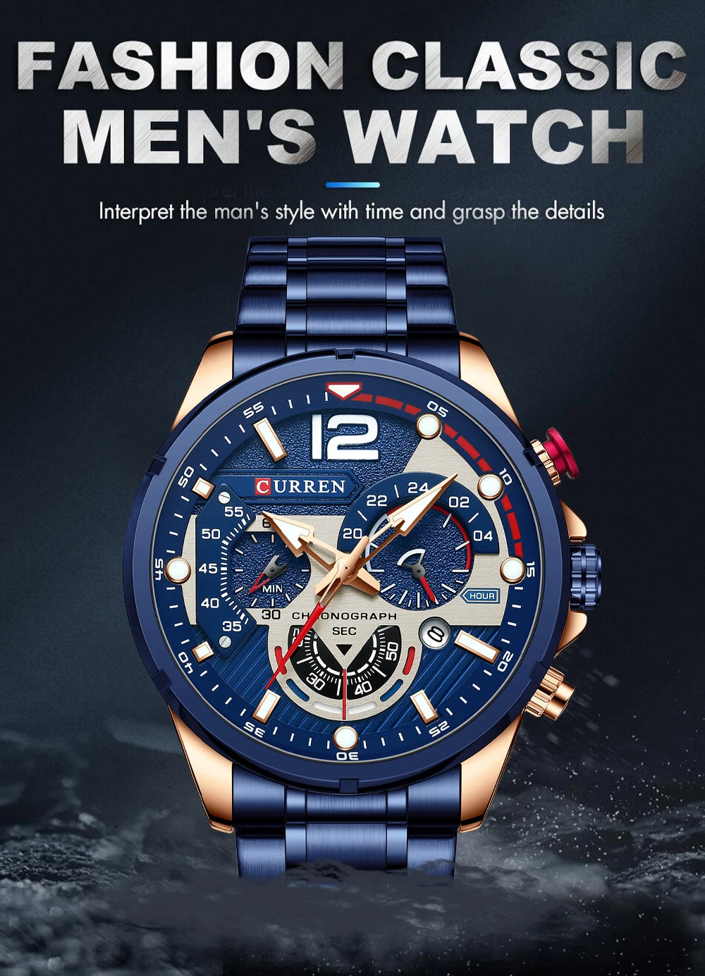 New Watches for Men Top Luxury Brand CURREN Quartz Men’s Watch Sport Waterproof Wrist Watches Chronograph Date Relogio Masculino
