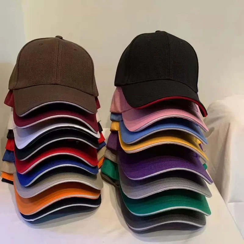 Unisex-kasket, afslappet, ensfarvet baseballkasket i akryl, justerbare kasketter til kvinder og mænd, hiphop-kasket, streetwear, dad hat, engros