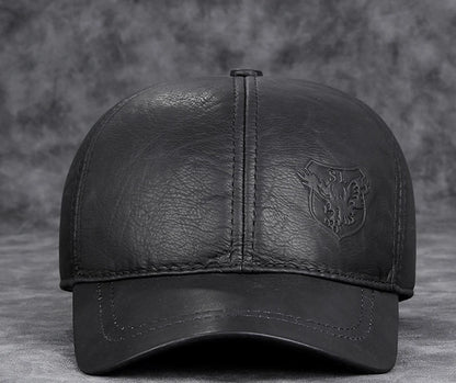 2025 Male Genuine Leather Cowhide 56-60CM Black/Brown Baseball Caps Eagle Print For Man Casual Street Gf Gorras Dad Hat