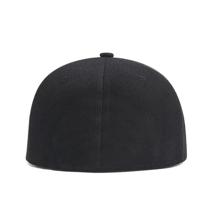 Casquette de baseball pour adulte à l'arrière fermé, pour petits tours de tête, femme et homme, modèle neutre, style hip-hop, casquette snapback, taille grande pour homme, casquette ajustée à visière plate, de 55 cm à 64 cm