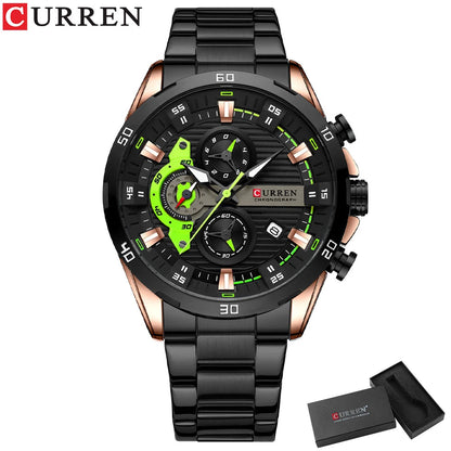 CURREN Men Watch Top Brand Luxury Sports Quartz Mens Watches Full Steel Waterproof Chronograph Wristwatch Men Relogio Masculino