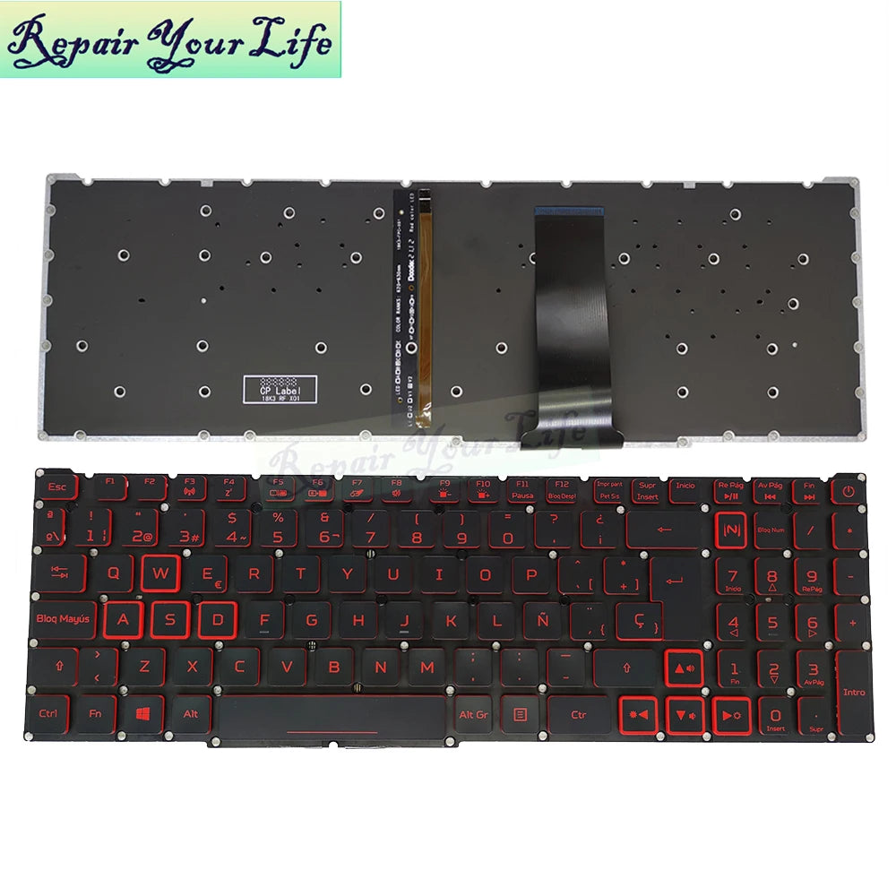 PT-BR Brazil US RU backlit keyboard For Acer Nitro 5 AN515-54 AN515-43 AN517-52 AN517-51 AN517-54 AN715-51 Spain LA IT TR GR FR