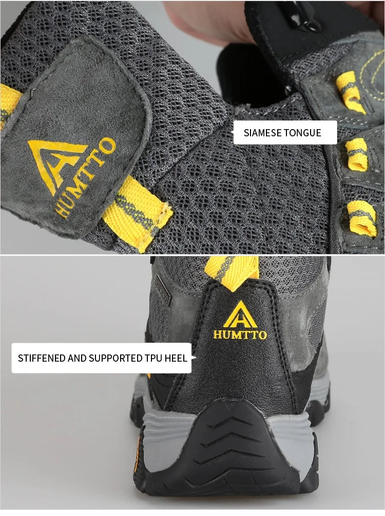 HUMTTO Waterproof Sneakers for Men Hiking Shoes Leather Trekking Boots Women Camping Hunting Mens Mountain Tactical Ankle Boots