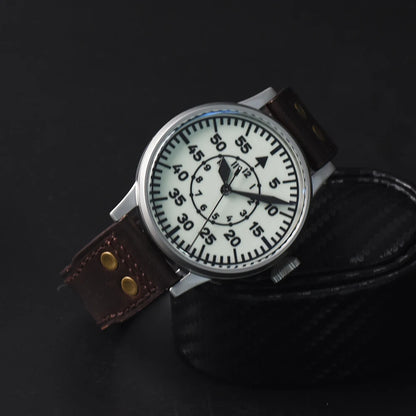 Hruodland Pilot Men's Automatic Mechanical Watch Pt5000 Sapphire Luminous C3 Stainless Steel Waterproof 10Bar reloj hombre