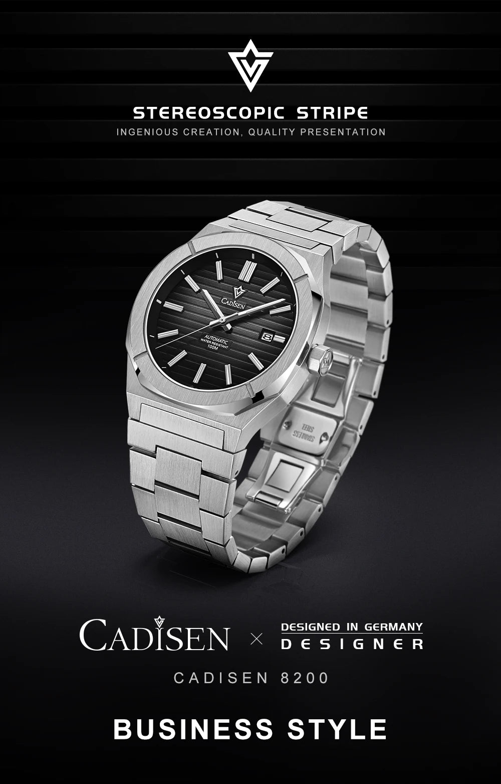 CADISEN Diver Watch Retro Luxury Sapphire MIYOTA 8215 German Designer Men Automatic Mechanical Watches 10Bar Waterproof Luminous