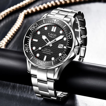 2025 LIGE New Waterproof Watch Men Top Brand Luxury Stainless Steel Men Watch Fashion Casual Sport Men Quartz Date Wristwatches