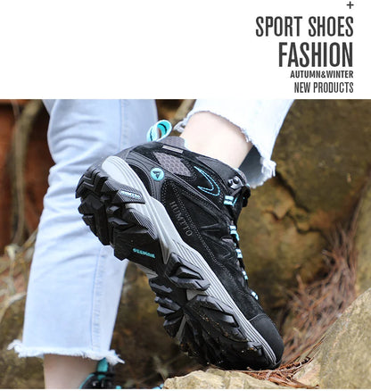 HUMTTO Waterproof Sneakers for Men Hiking Shoes Leather Trekking Boots Women Camping Hunting Mens Mountain Tactical Ankle Boots