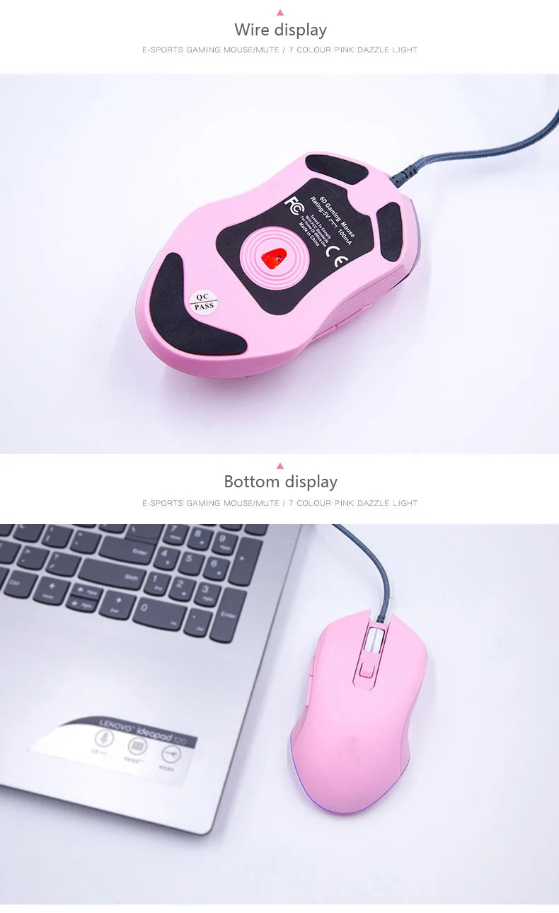 UTHAI DB49 Wired luminous pink mouse 1600 (dpi) computer accessories peripheral cute girl girl gaming mouse