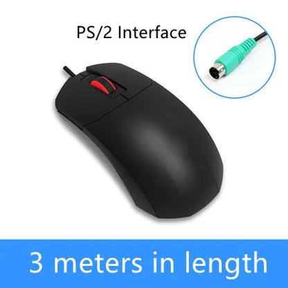 LINDO ZONE Computer Desktop Wired USB PS/2 Ultra-Long Mouse 2M/3M Line 200CM/300CM Notebook Extended Wired Mouse