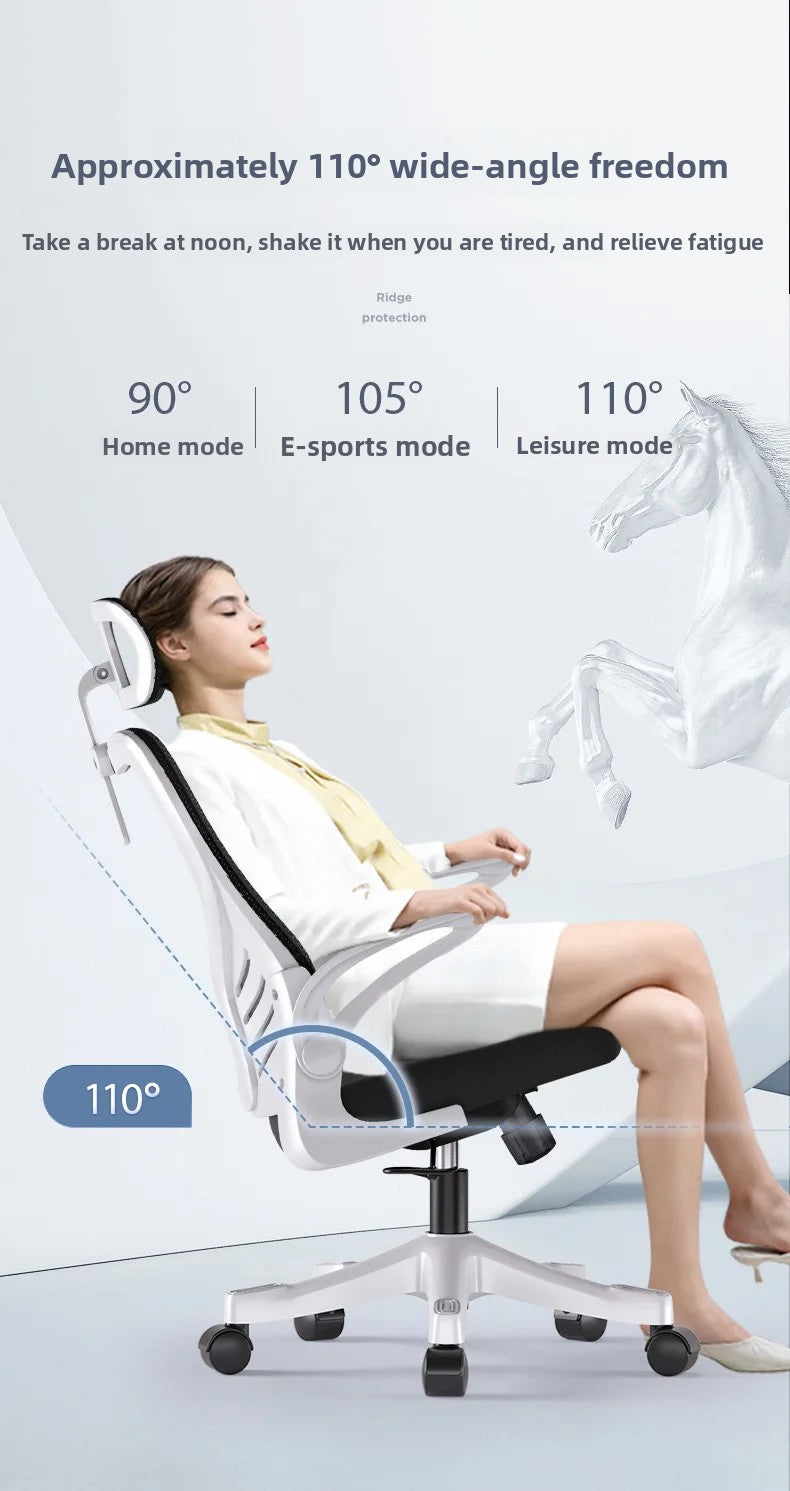 Scaun de birou ergonomic pentru computer, birou, activitate sedentară, studiu, mahjong, conferințe și cămin